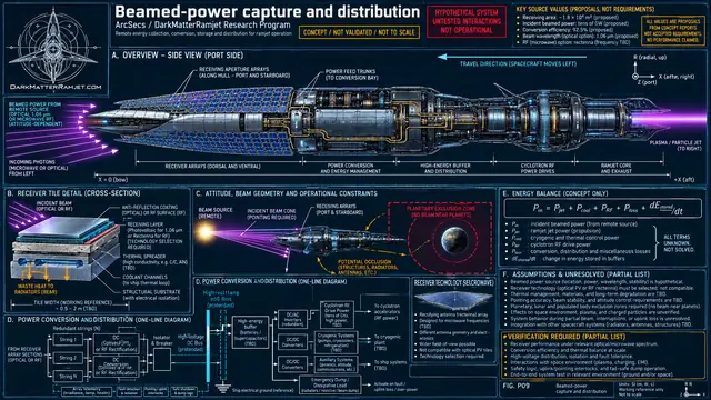 Technical concept drawing of External beamed-power capture and distribution
