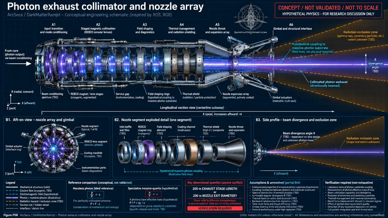 User-supplied engineering concept blueprint: Photon exhaust plume and nozzle array